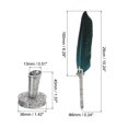 thumbnail image 2 of Uxcell 26cm/11" Carved Feather Pen Set, Quill Pen with Ink Set 5 Replacement Nibs Stand Base for Calligraphy,  Lake Blue, 2 of 5