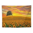 thumbnail image 5 of Fenyluxe Sunflowers Field Tapestry Wall Hanging, Sunset Sunflowers Golden Floral Plant Wall Tapestries, Warm Yellow Flowers Aesthetic Bedroom Wall Art Home Decor Living Room Dorm, 5 of 6