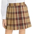 thumbnail image 6 of HAOTAGS Plaid Skirts for Girls,High Waisted Comfortable School Uniform Short Pleated Skirt Khaki 2-3, 6 of 6