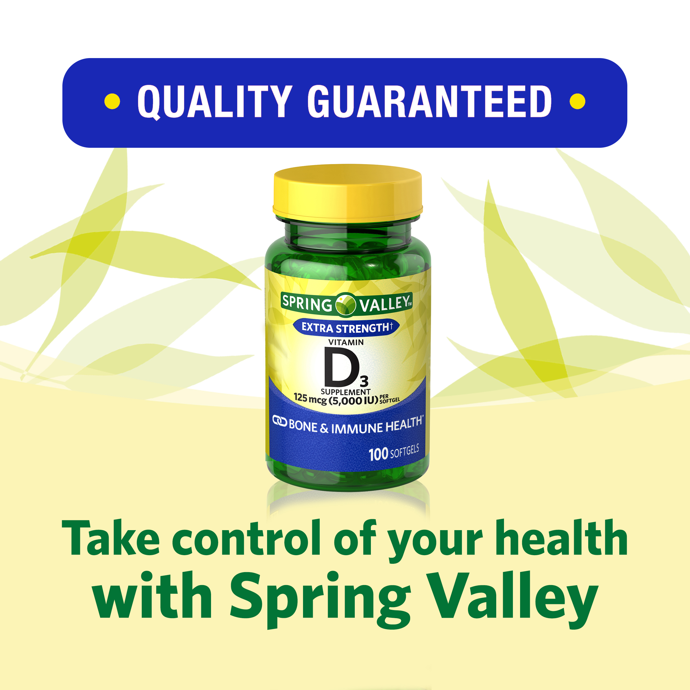 Spring Valley Vitamin D3 Softgels, 5000 IU, 100 Count - image 5 of 16