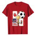 thumbnail image 5 of Women's Football Graphic T-Shirt, Women's Soccer Letter Print Short Sleeve T-Shirt, Casual Summer Neck Top for Women Sports Fan Tee Shirt Everyday for Soccer Tournament 2026 Red Size: 2XL, 5 of 5