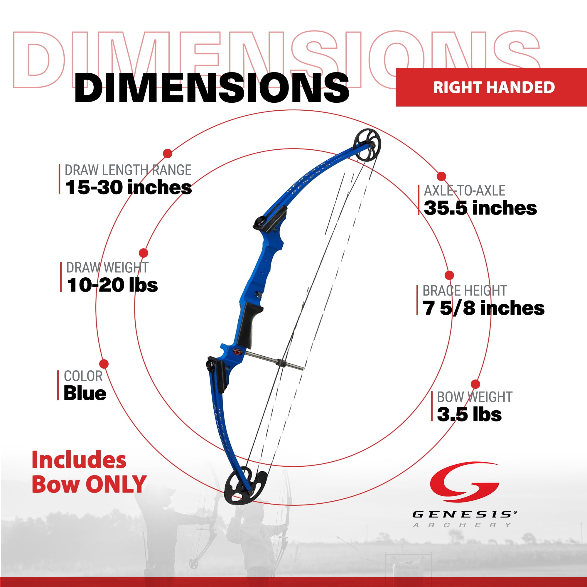 Genesis Archery Compound Bow w/Adjustable Sizing, Right-Handed (2 Pack)