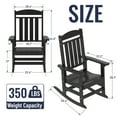 thumbnail image 3 of Patio Slat Rocking Chair, HDPE Plastic Weather Resistant Porch Rocker,Black, 3 of 8