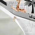 thumbnail image 4 of Castle Fairy Cute Safari Giraffe Zebra Lion Elephant Duvet Cover Queen,Cute Palm Tree Polka Dots Queen Bedding,Gray Beige White,Grey Reversible,3-Piece,No Comforter,1 Duvet Cover and 2 Pillowcases, 4 of 6
