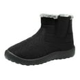 thumbnail image 4 of Women's Winter Snow Boots for Seniors Cold Weather Thermal Plush Fleece Lined Anti Skid Work Short Ankle Booties, 4 of 5