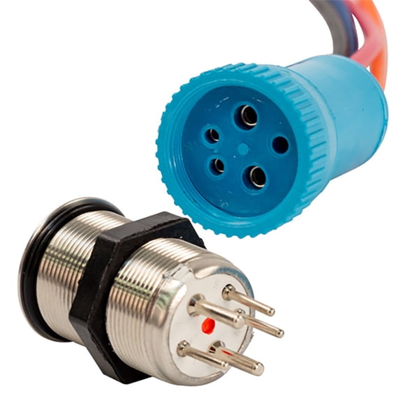 Interruptor pulsador Bluewater de 22 mm de encendido/apagado con LED azul/rojo