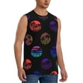 thumbnail image 2 of Bingfone 80s Style Palm Trees Pattern Men's Tank Tops Workout Sleeveless Tee Shirts Running Beach Tanks for Men-Small, 2 of 4