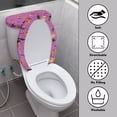 thumbnail image 3 of HELLHERO Pumpkin Bat Pattern Fits All Toilet Shapes Elastic Edge Universal Polyester Toilet Seat Covers Gift Elastic Installation Reusable U-Shaped 2 Piece Set, 3 of 8