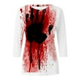 thumbnail image 5 of T-shirt Imprimé Halloween pour Femmes Col Rond Manches Confortables pour Fête Tenue Décontractée, 5 of 5