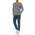 thumbnail image 2 of INSPIRE CHIC Men's Striped Crew Neck Long Sleeve T-shirt Cotton Pullover Top, 2 of 5