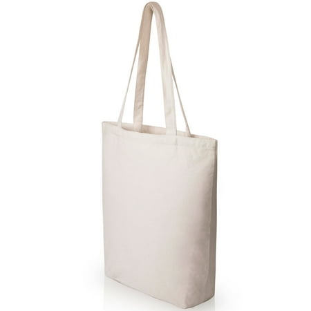 Natural Canvas Tote Bags Craft - Heavy Duty and Strong Large Natural Canvas Tote Bags with Bottom Gusset (25 Pack + other sizes) for Crafts, Shopping, Groceries, Books, Welcome Bag, Diaper Bag, Beach, and Much More! -25- (15x14x4)
