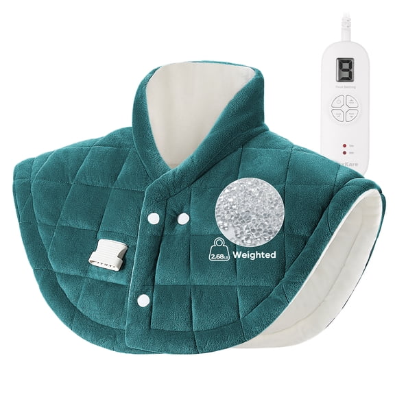 MaxKare 24"x24"Heating Pad for Neck and Shoulders, Weighted Heating Pad, Green