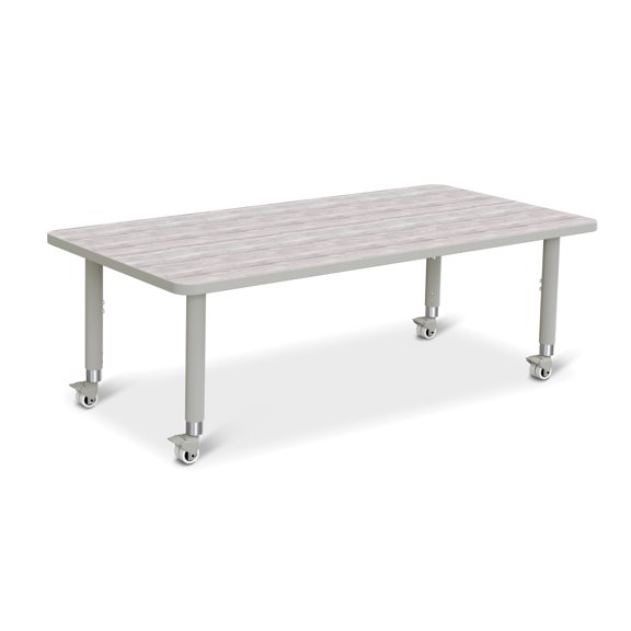 Rectangle Activity Table - 30" X 60", Mobile - Driftwood Gray/Gray/Gray