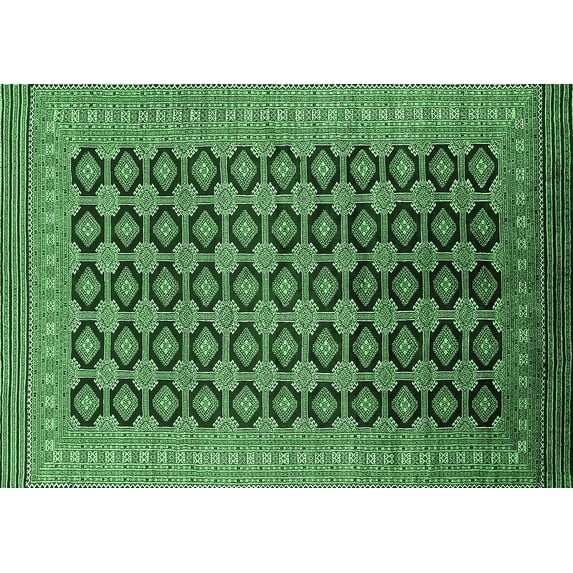Ahgly Company Indoor Rectangle Oriental Emerald Green Industrial Area Rugs, 3' x 5'