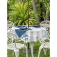 thumbnail image 2 of Outdoor Tablecloth with Umbrella Hole & Zipper, Beach Coastal Round Tablecloth 54 Inch, Summer Nautical Starfish Coral Shell Patio Table Cover Waterproof Table Cloth for Picnic/Party, 2 of 7