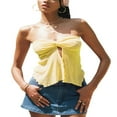 thumbnail image 1 of Hauts de Tube Bustier Sans Manches Torsadée Noeud Bandeau Sortir Tops Chemise Dos Nu, 1 of 7