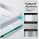 thumbnail image 3 of Estante de vidrio para baño, vidrio templado de aluminio, 8 mm, extra grueso, 1 pieza, rectangular, 1 capa, organizador de almacenamiento montado en la pared, plateado, 3 of 5