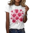 thumbnail image 1 of Camiseta ZOCANIA para mujer, estilo casual, mezcla de algodón y estampado floral, 1 of 2