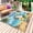 Blue, variant on Tropical Plants Outdoor Rug for Patio/Deck/Porch, Non-Slip Large Area Rug 5 x 7 Ft, Coastal Beach Coconut Tree Palm Leaves Indoor Outdoor Rugs Washable Area Rugs, Reversible Camping Rug Carpet Runner