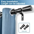thumbnail image 2 of Urbanest 1" Nagle Adjustable Curtain Rod, 84"-120", Black, 2 of 6