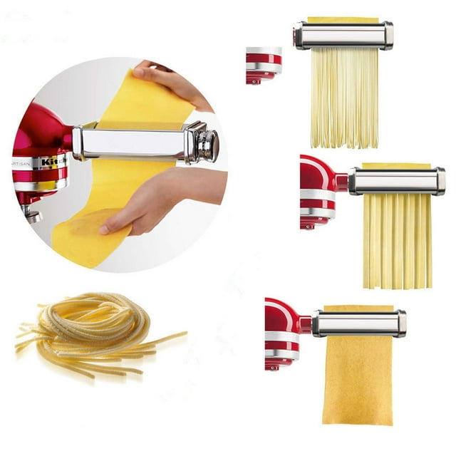 Pasta Maker Stainless Steel Spaghetti Roller Vertical Type maker for Mixer Attachment Replacement for KitchenAid, Thin Type