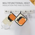thumbnail image 4 of Yayeee Oven Mitts and Pot Holder Set of 2 Heat Resistant Kitchen Gloves Baking Hot Pad, Black Cat Orange Ball, 4 of 5