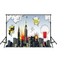 thumbnail image 2 of GreenDecor 7x5ft Super Hero City Kids Birthday Party Decorations Photography Background Photo Booth Backdrops, 2 of 4