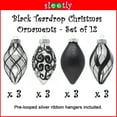 thumbnail image 3 of SLEETLY 12pk Christmas Tear Drop Finial Hanging Pendant Ornaments for Tree Holiday Xmas Decorations, Long 4 inch Big Shatterpoof Plastic, Black, 3 of 10