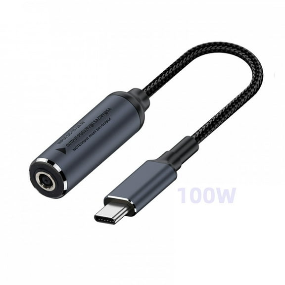 CY DC Jack 4.5X3.0mm Input to USB-C Type-C Power 100W Charge Cable for Laptop Phone PD9V 5V 20V