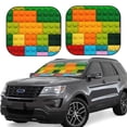 thumbnail image 1 of Fotbe Colorful Building Blocks Juego de 2 Piezas de Parasoles para Parabrisas | Bloqueador Solar para Auto | Accesorios Plegables para Protección Solar Interior-Small, 1 of 6