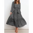 thumbnail image 2 of Vestido largo PRETTYGARDEN 2024 de chifón negro con estampado floral para mujer, 2 of 6