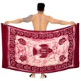 thumbnail image 4 of HAPPY BAY Men's Pareo Regular Surfing Dashiki Sarong Long Swim Beach Wrap One Size Red-N996 Summer Vacation Party, 4 of 4