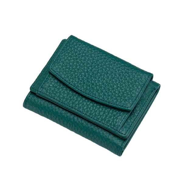 Carteras de moda Qarigey para mujer Mini cartera extranjera de bolsillo verde oscuro