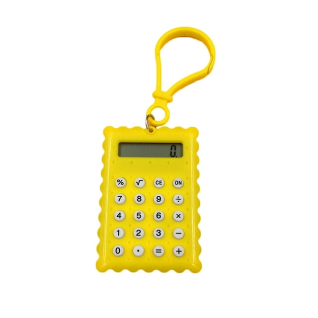 Opolski Pocket Student Mini Electronic Calculator Biscuit Shape School Office Supplies