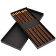 thumbnail image 2 of 5 Pairs Comfortable Grip Handcrafted Chinese Style Chopsticks, Wooden Tableware, For Home Customers, Friends Wenge, 2 of 8