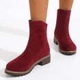 thumbnail image 4 of OKBOP Flats Shoes-Work Zipper Non Slip Shoes for Women Kids Boots for Boys Warm Retro Christmas Winter Womens Boots Clearance, 4 of 5