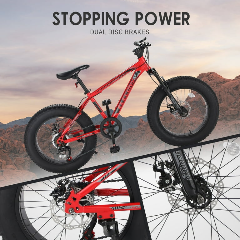 Elitezip 20 Inch Fat Tire Mountain Bike with Full Shimano 7 Speed