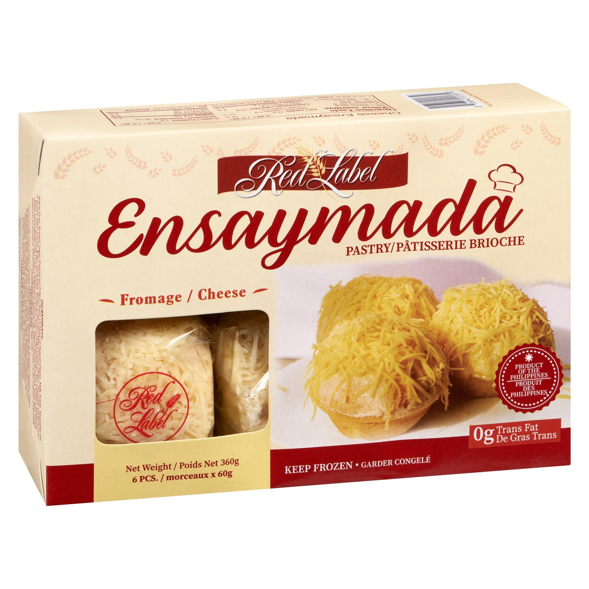 Red Label Frozen Ensaymada - Cheese Flavour Filipino Brioche Buns, RED LABEL ENSAYMADA CHEESE