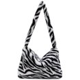 thumbnail image 1 of Bolso esponjoso para mujer bolso de mano a la moda con estampado de flores multicolores para otoño e invierno, 1 of 4