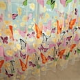 thumbnail image 4 of 2 Pcs de Rideaux Papillons Imprimés Rose Vif Polyester (2X Rideaux), 4 of 6