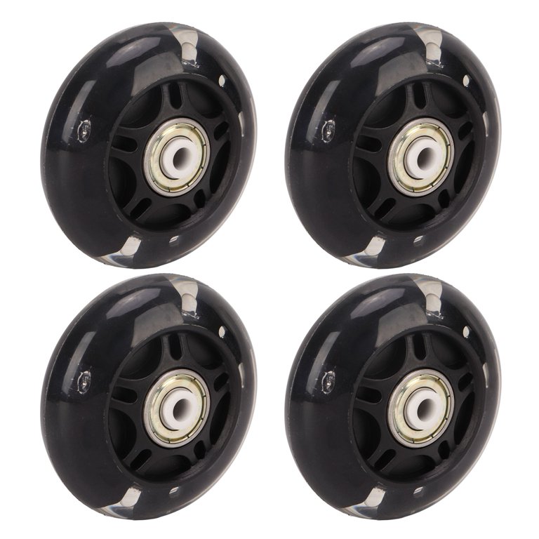 4-Pack 69mm Inline Skate Flash Wheels - Replacement PU Roller Skate Wheels With Light Up Feature