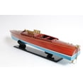 thumbnail image 2 of HomeRoots 401861 9 in. Manufactured Wood Hand Painted Decorative Boat, Brown, Blue & Red, 2 of 3