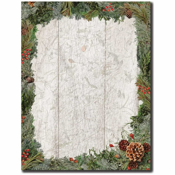 Holiday Wreath Letterhead Laser & Inkjet Printer Paper
