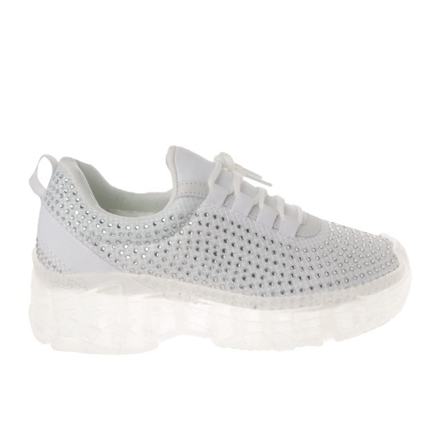 Tenis Abigail color blanco con pedrería 25.0 Dorothy Gaynor Tenis Abigail color blanco con pedrería 25.0