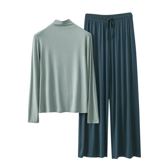 Uaswgudfs 2 Pack Womens Cotton Pajama Sets Long Sleeve Tops Jogger Pants Lounge Sets Soft Fitness Loungewear Pj Set
