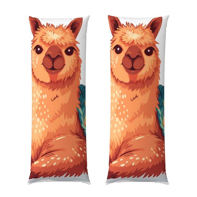 Balery Cozy Knitting Llama Funda Protectora para Almohada Corporal de Algodón Hipoalergénico con Cierre(55 x 21 pulgadas), Almohadas No Incluidas