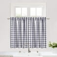 thumbnail image 2 of Buffalo Tier Curtains for Kitchen Windows, Thick Yarn Dyed Café Curtains, Buffalo Check Plaid Gingham Pattern Half Window Curtain Set for Bathroom, 28" x 24", Black/Red, Set of 2, 2 of 9