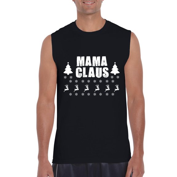 MmF - Men's Graphic T-Shirt Sleeveless - Christmas Mama Claus