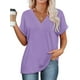 thumbnail image 3 of Camisetas WIHOLL, verano 2025, manga corta, cuello en V, color morado claro, 3 of 5