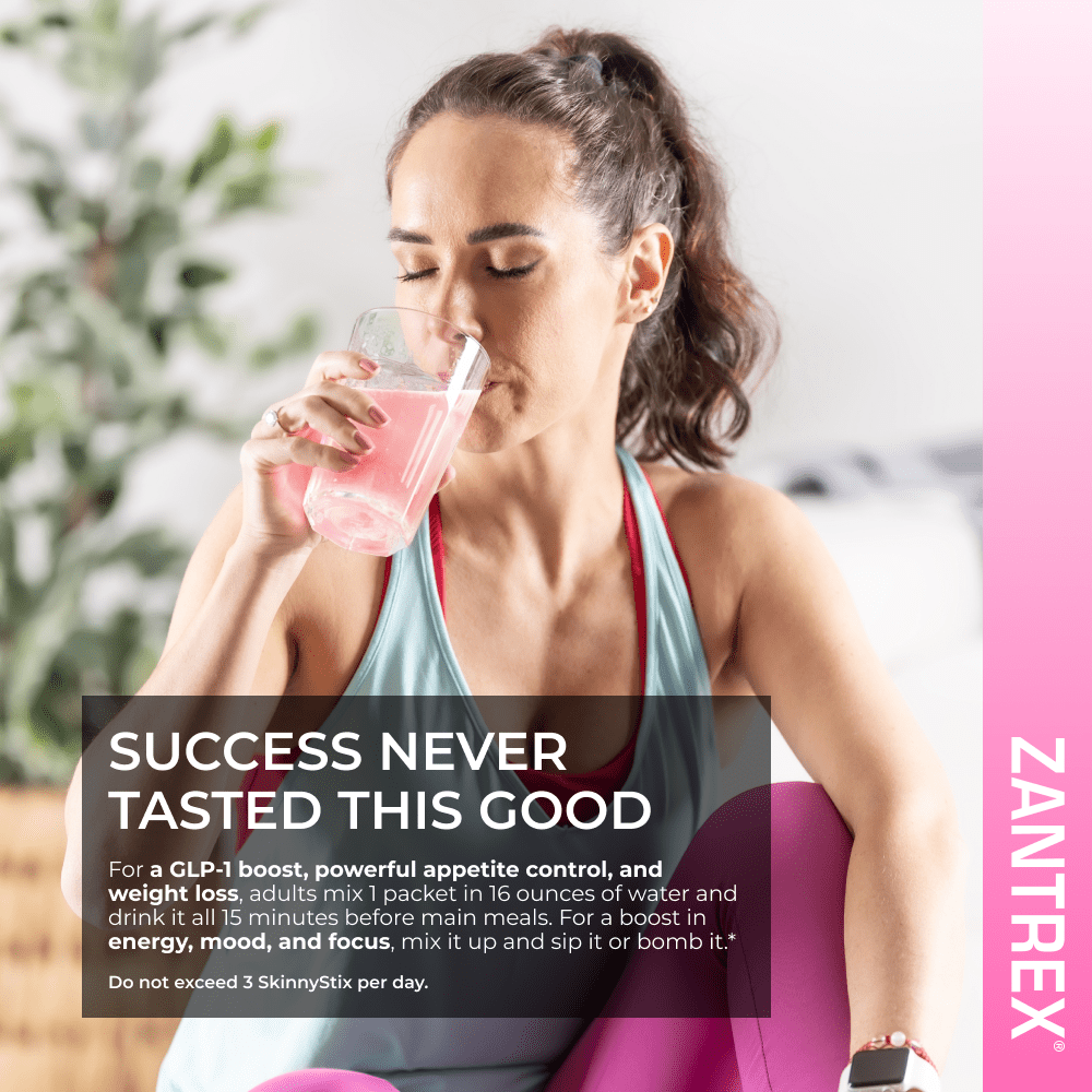 Zantrex SkinnyStix – Energy, Appetite Support, Weight Management Drink Mix, 10 Calories, Strawberry Lemonade, 15 Packets